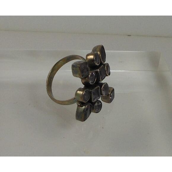 Handcrafted Sterling Silver Ring Vintage Natural Amethyst Size 6 Unique Design - Picture 5 of 9